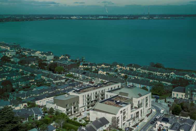 Aerial view of the Rockpoint apartments